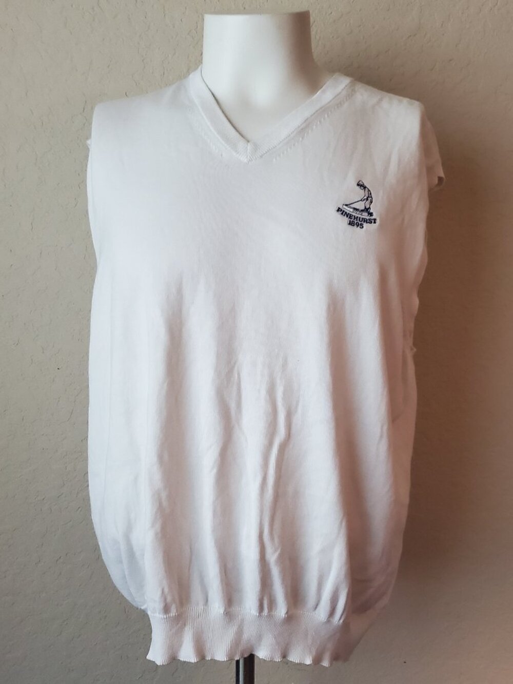 VTG XL Pinehurst Golf Vest Oxford Golf 1895 100% Pima Cotton V-Neck